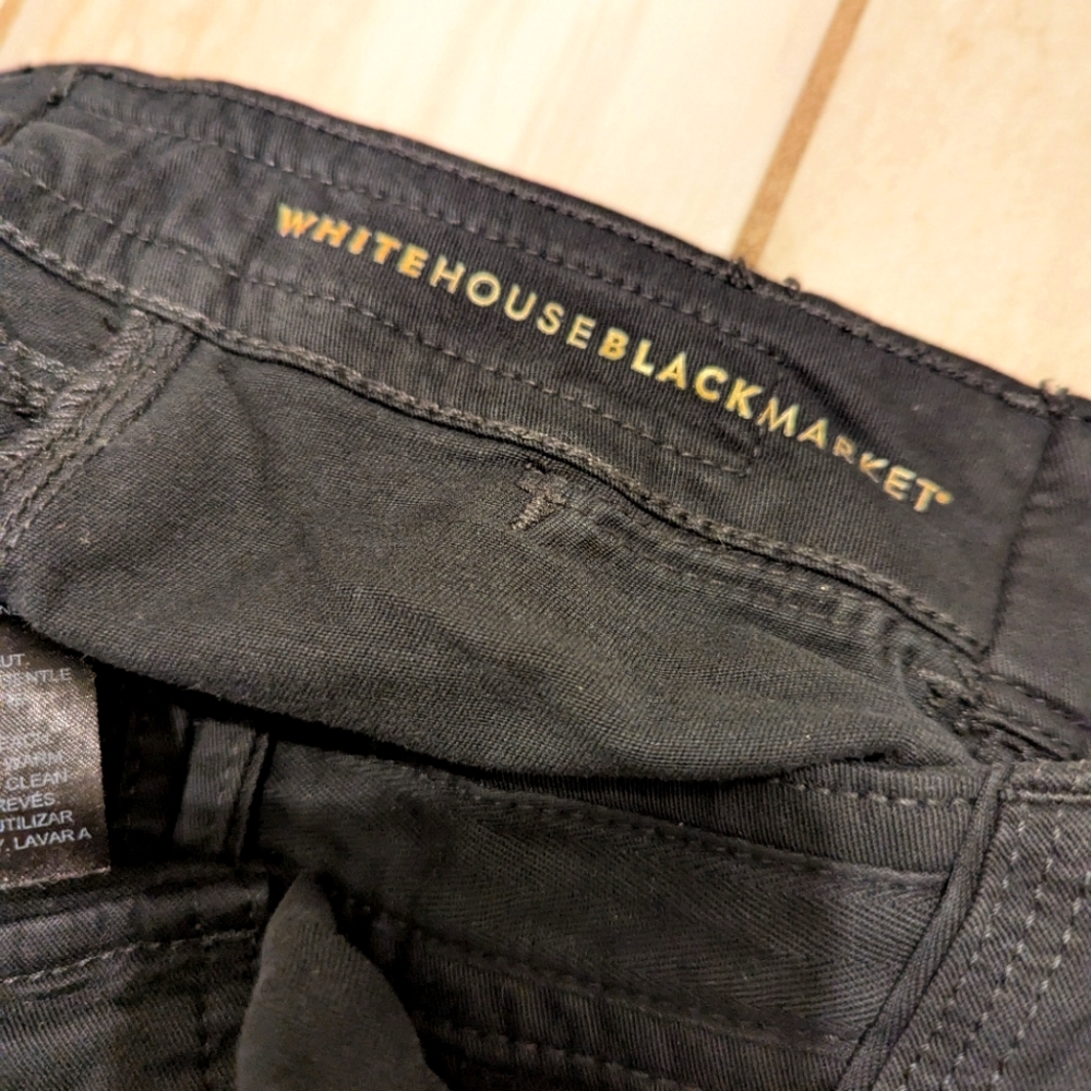 White House Black Market Pret-A-Pedi Straight Cropped Pants Black 2 - Picture 7 of 9